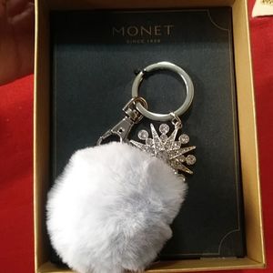 Money snowflake & puffball keychain